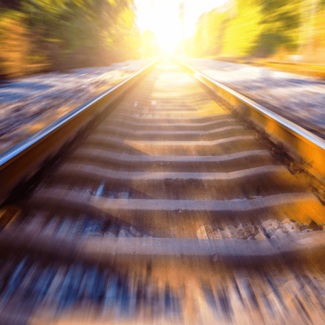 Rail tracks with motion blur