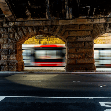 Sydney light rail passing Central Station