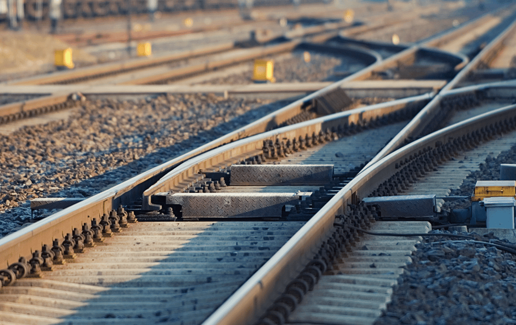 Close up of rail tracks