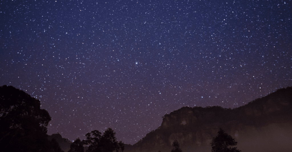 Landscape view featuring stars