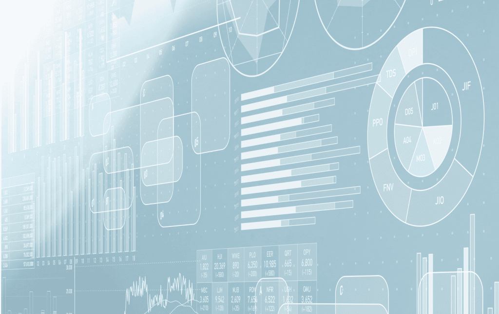 Graphic depicting graphs, data and statistics