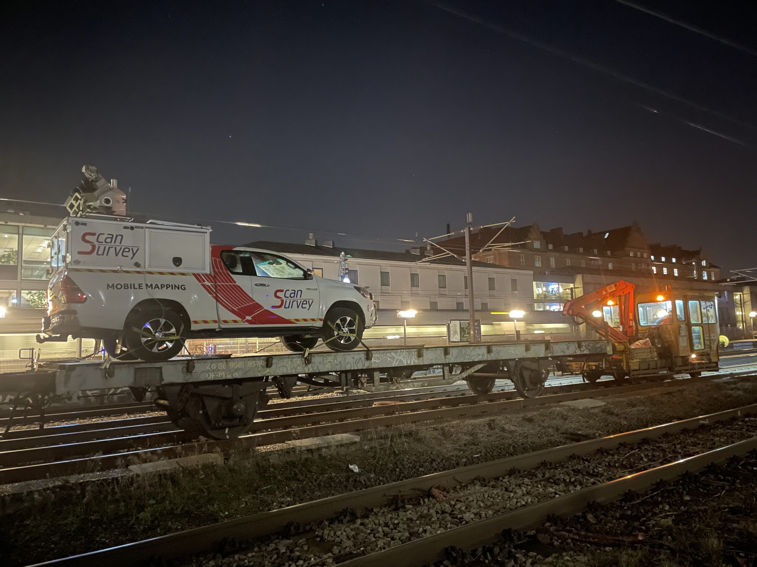 Opmåling og scanning af sporene på Valby-Svanemøllen