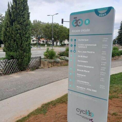 Tronçon test sur le futur réseau de pistes cyclables de Valence