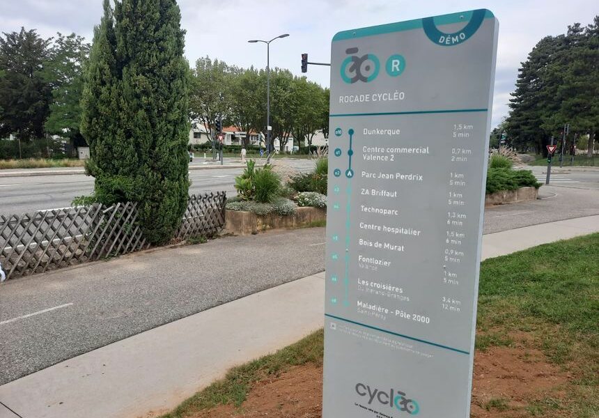 Tronçon test sur le futur réseau de pistes cyclables de Valence
