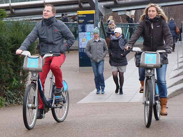 London bikes at station