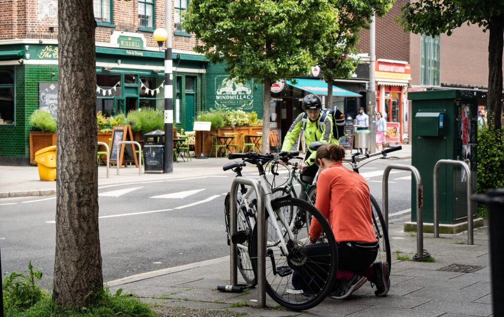 Cyclists on a London street