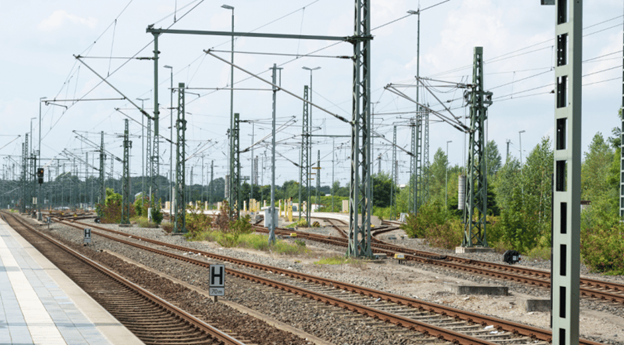 Overhead lines on some train tracks