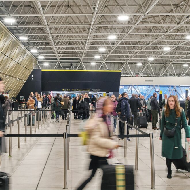 Passengers at Gatwick airport station