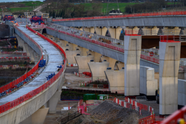 HS2 Water Orton viaduct spans installed over existing railway