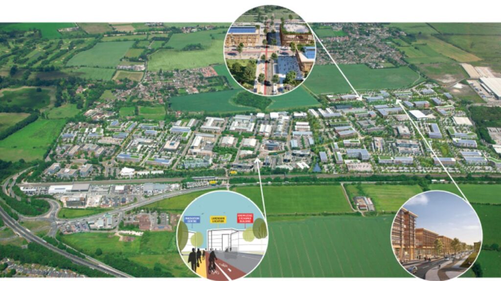 Proposed areas of development for Milton Park.