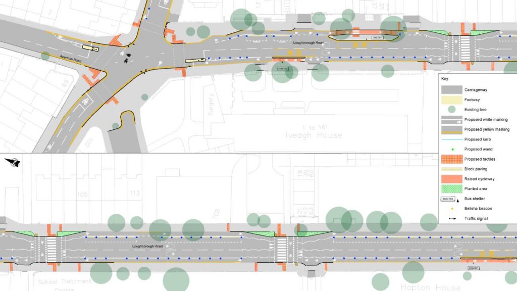 Detailed design for Loughborough Road in Lambeth.