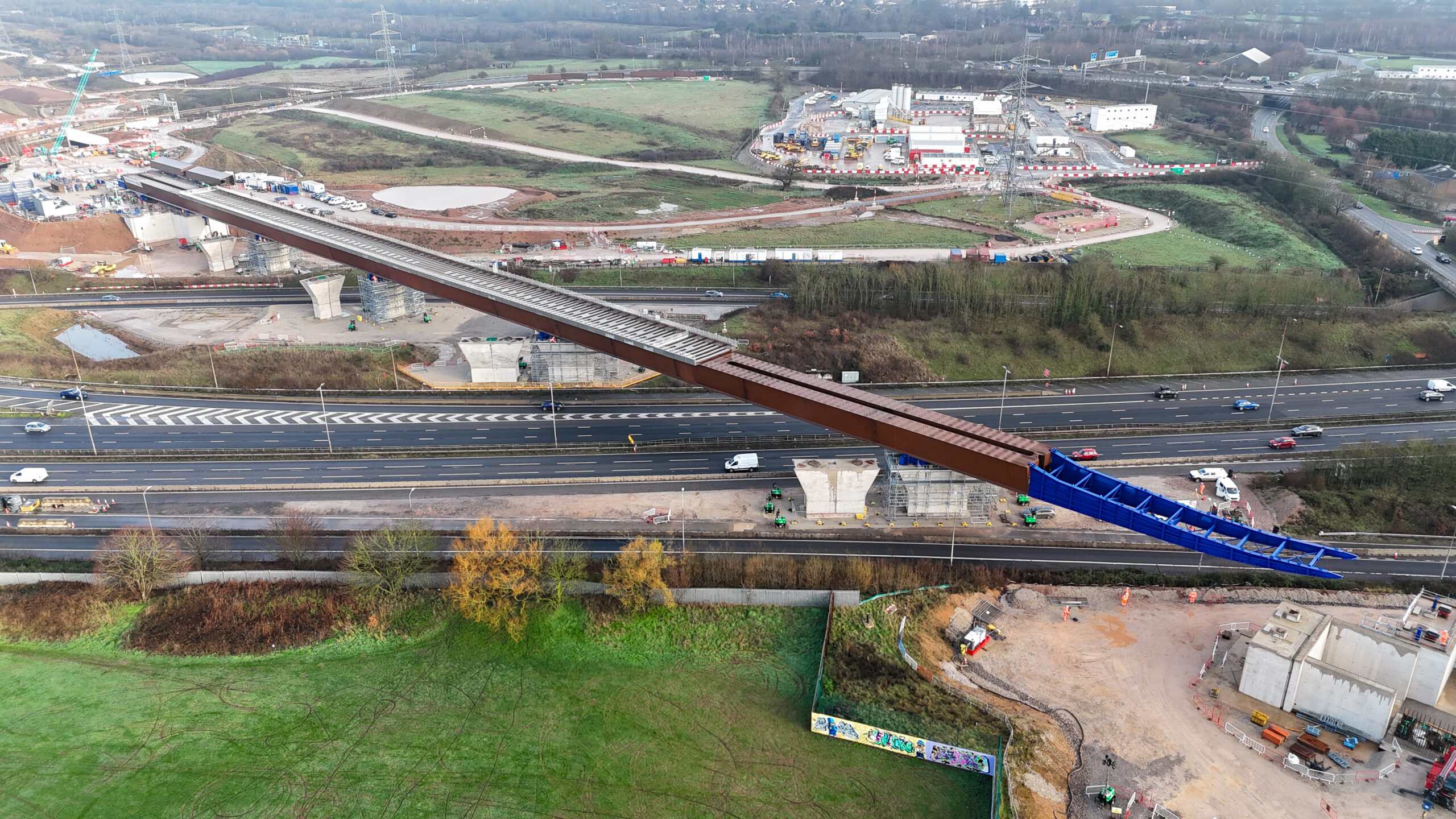 Placing of a new viaduct on the HS2 project in the UK